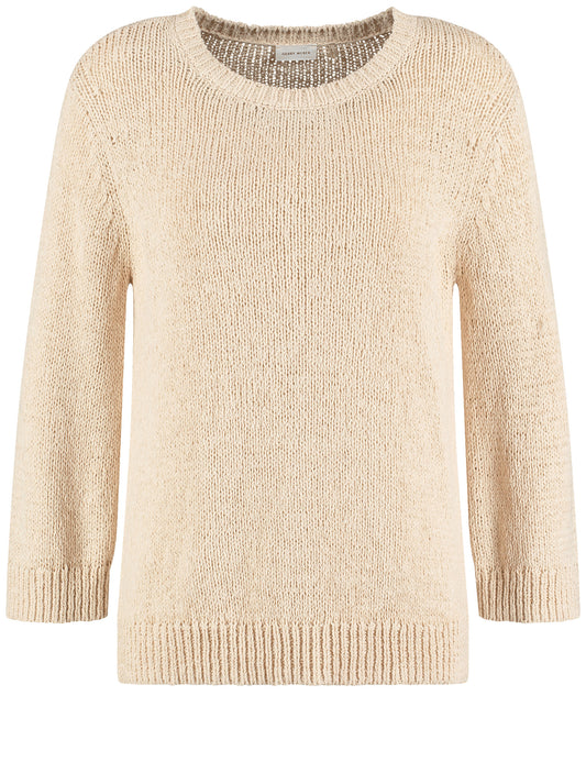 3/4 Arm Pullover aus Baumwoll-Mix