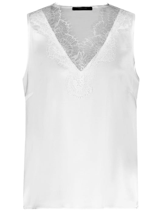 Satin-Top mit Spitze