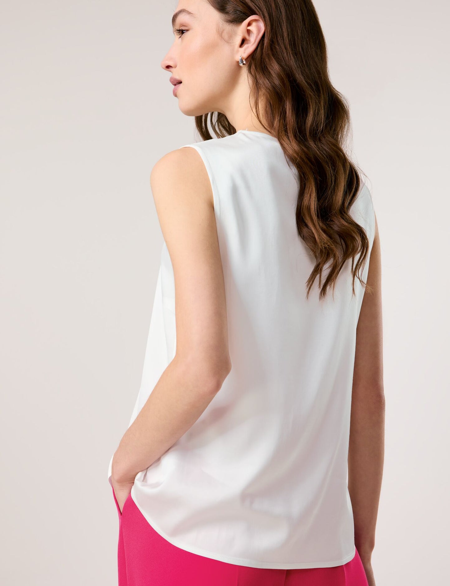 Satin-Top mit Spitze
