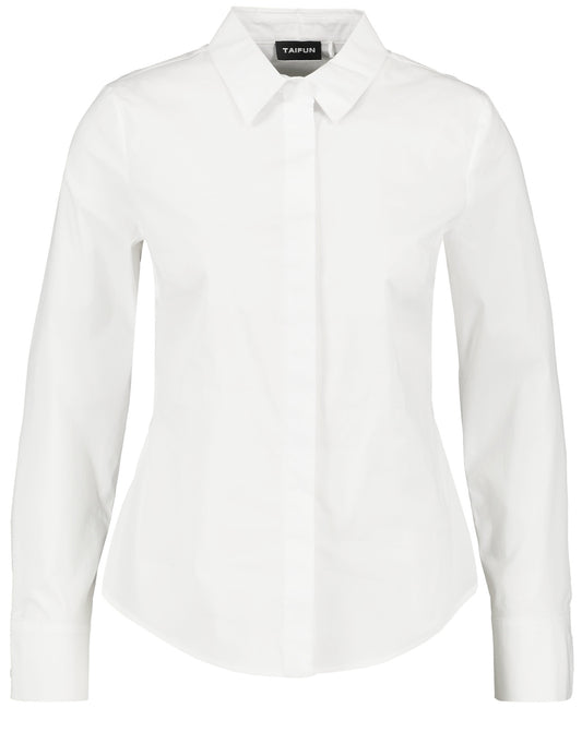 Klassische Baumwollbluse mit Stretchkomfort