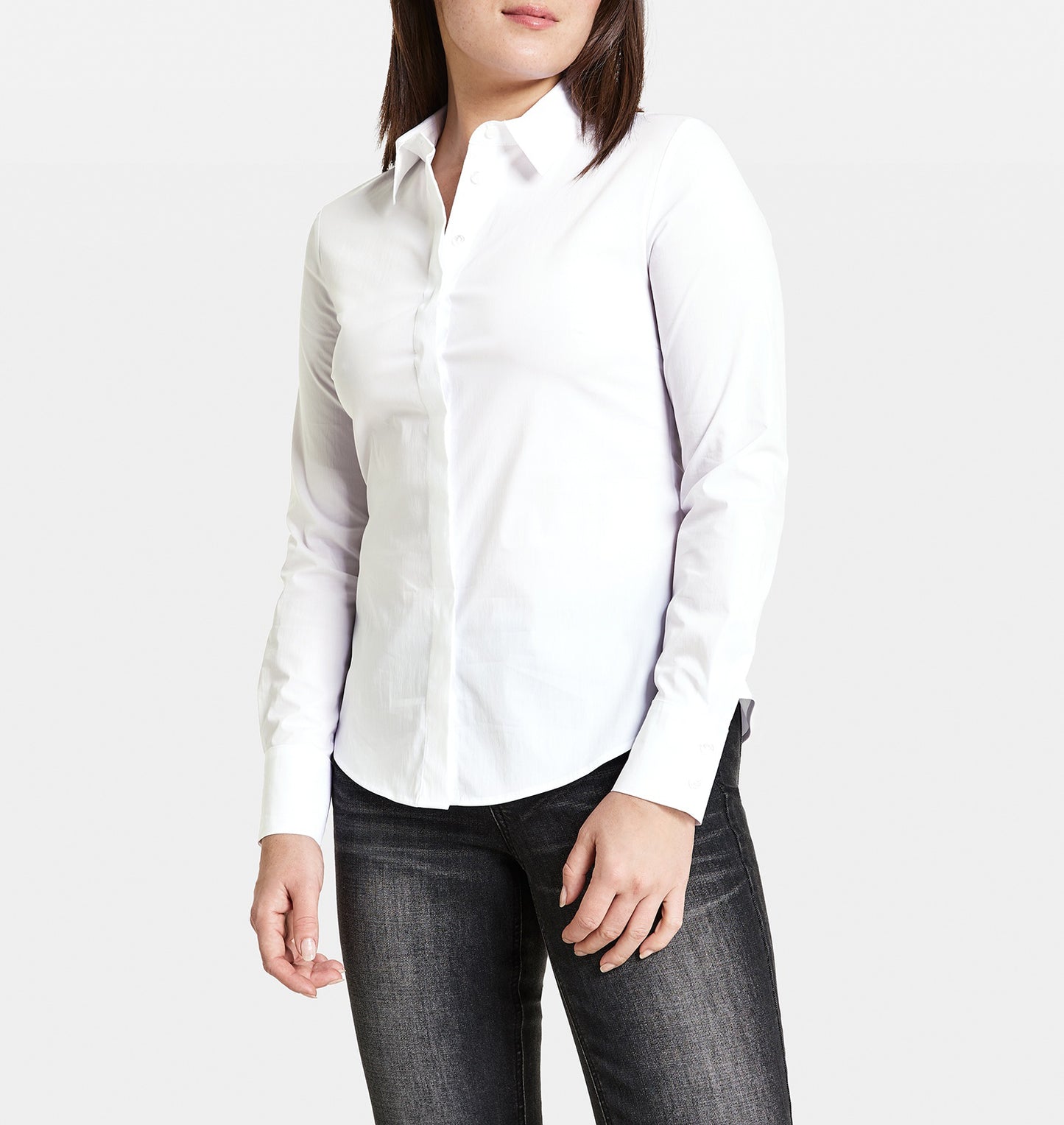 Klassische Baumwollbluse mit Stretchkomfort