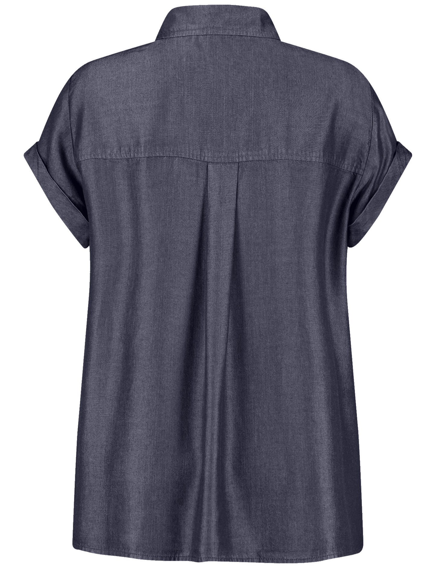 Kurzarmbluse im Jeans-Look