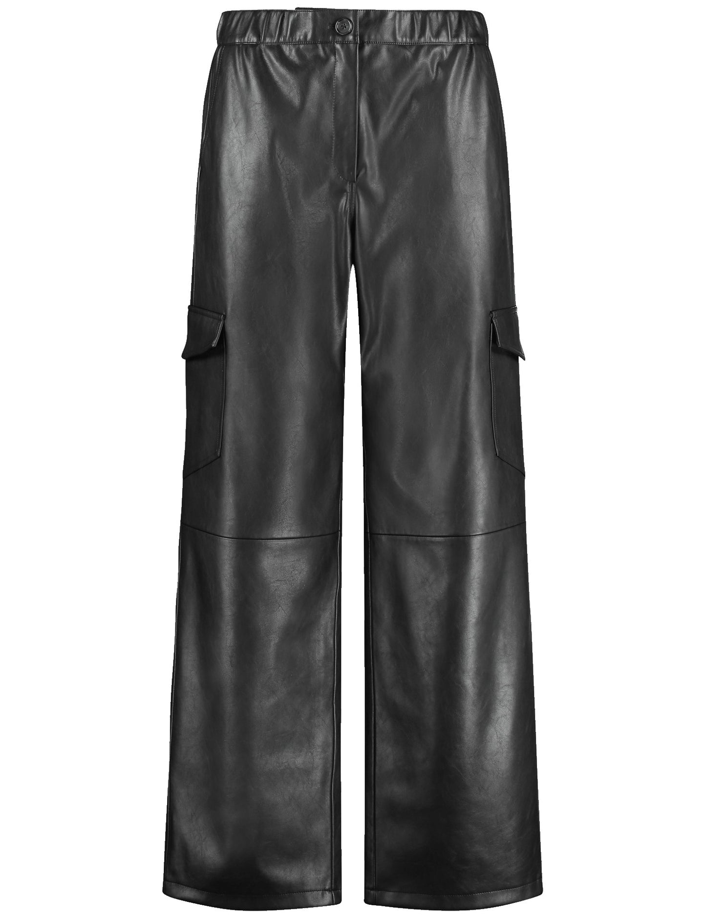 Cargohose in Leder-Optik