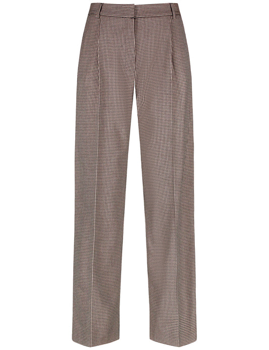 Weite Hose mit Hahnentritt