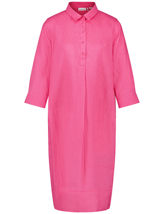 Blusenkleid aus reinem Leinen mit 3/4 Arm