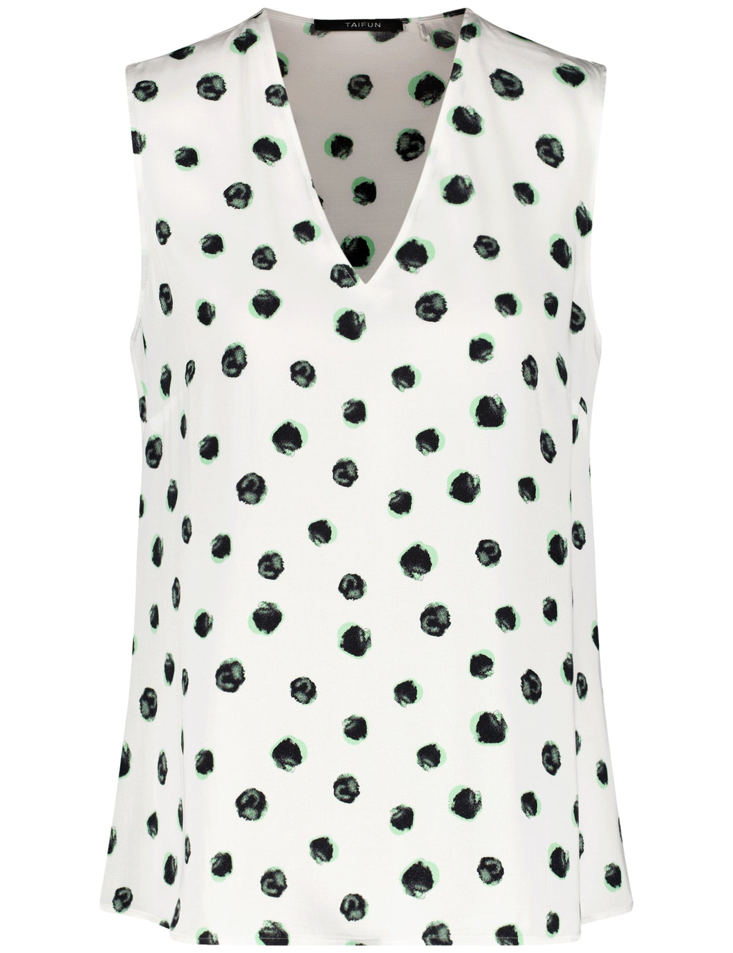 Ärmellose Bluse mit Punkten