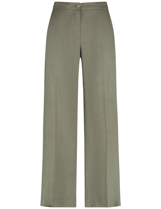 Weite Leinenhose mit Dehnbund