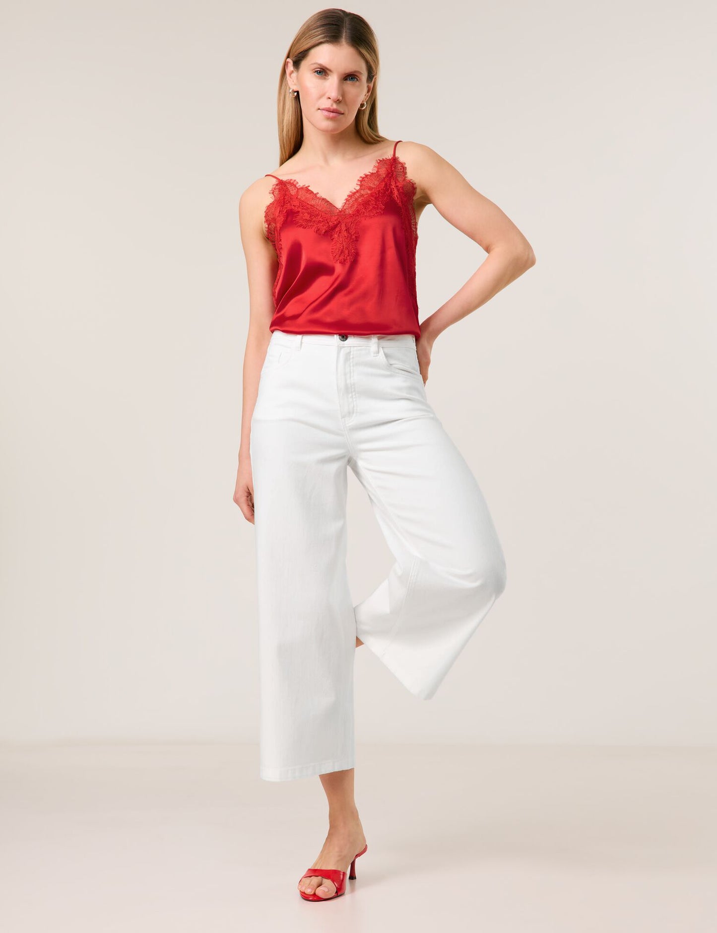Weite 3/4 Jeans Culotte