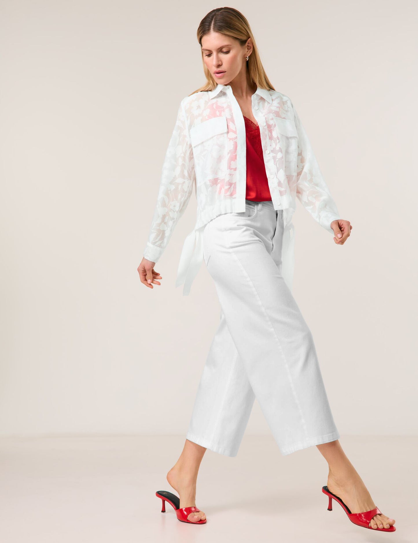 Weite 3/4 Jeans Culotte