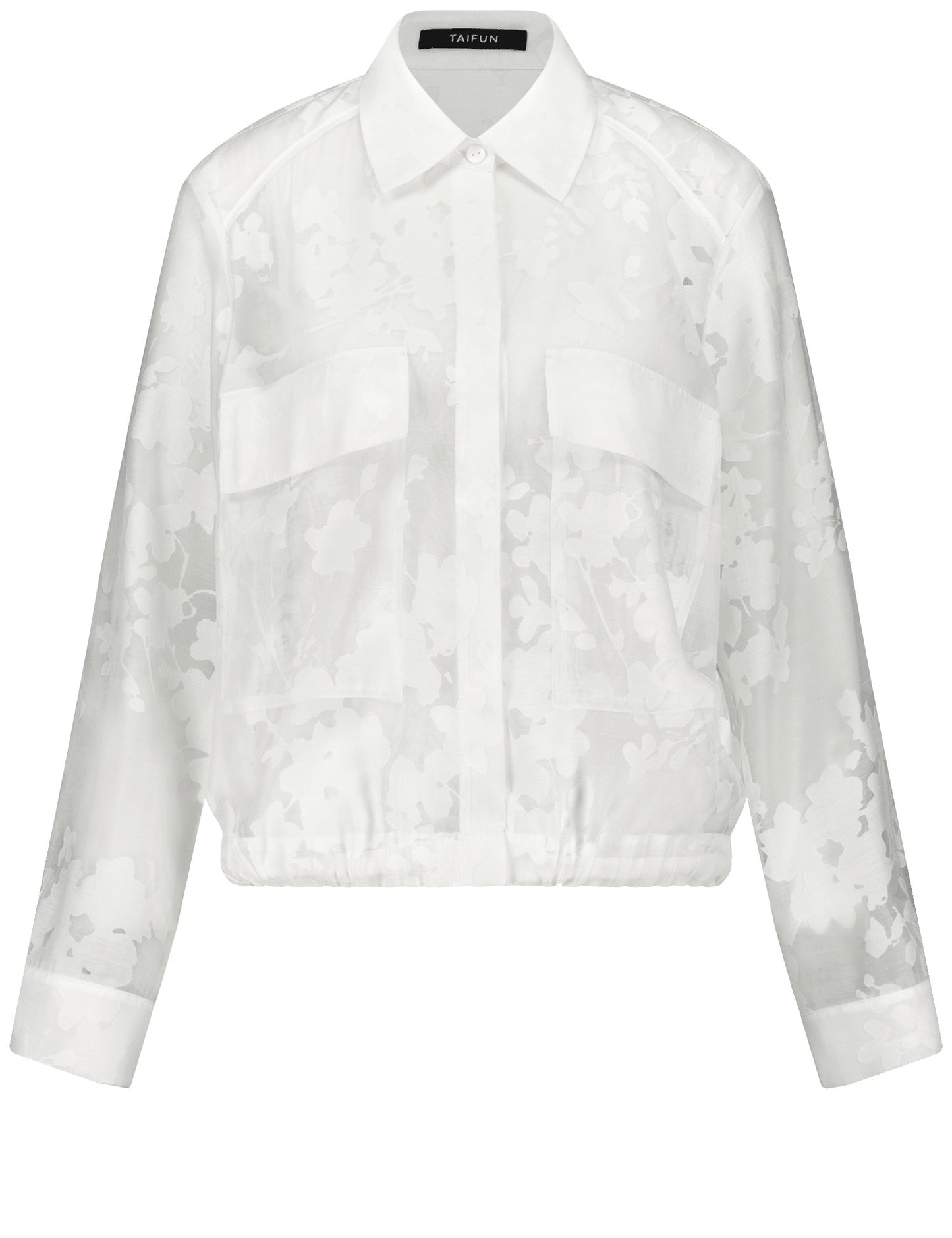 Transparente Blusenjacke mit floralem Muster