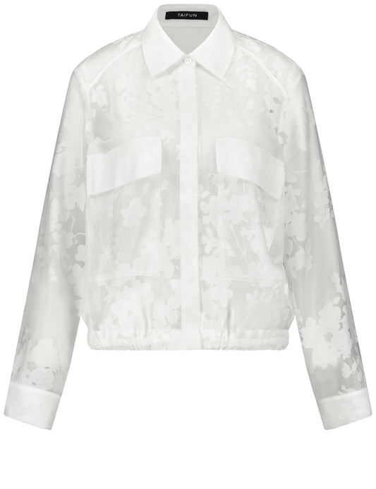 Transparente Blusenjacke mit floralem Muster