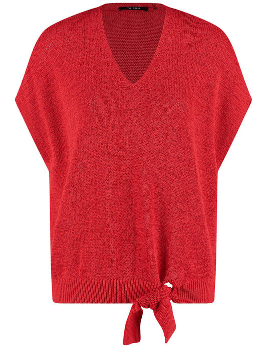 Kurzarmpullover mit Knoten-Detail