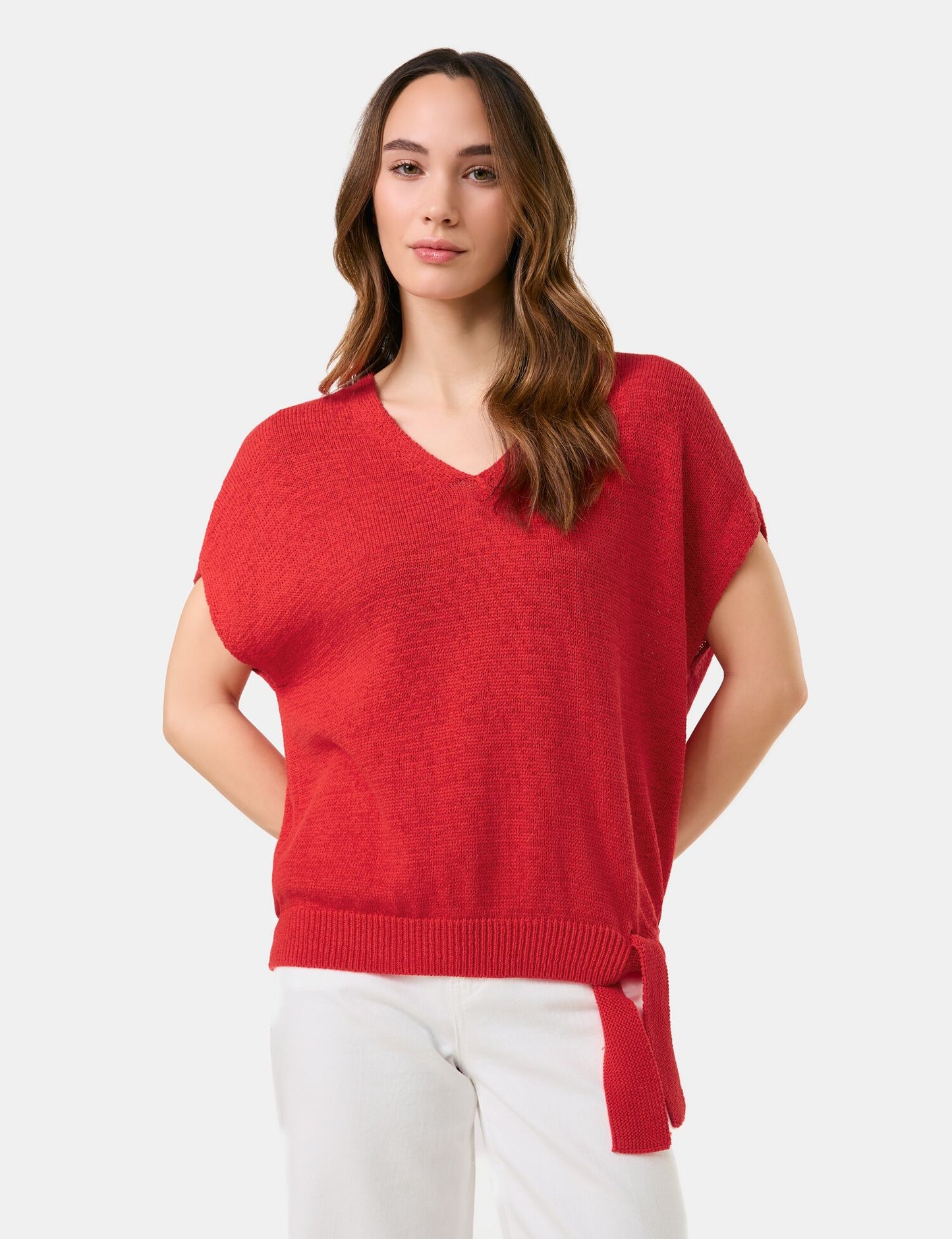 Kurzarmpullover mit Knoten-Detail