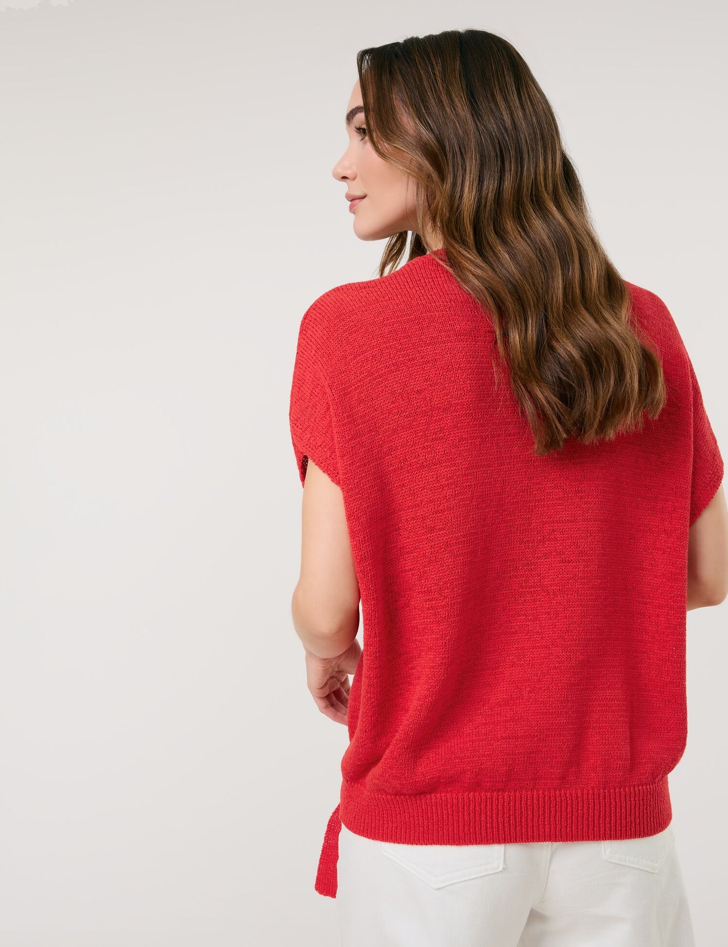 Kurzarmpullover mit Knoten-Detail
