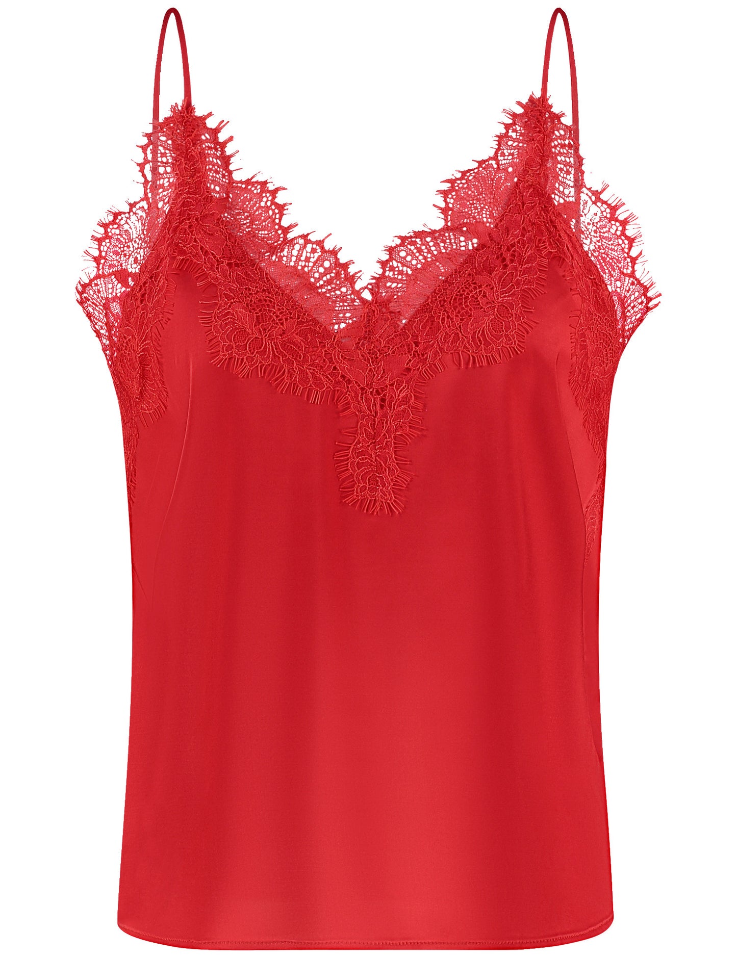 Satin-Top mit Spitze