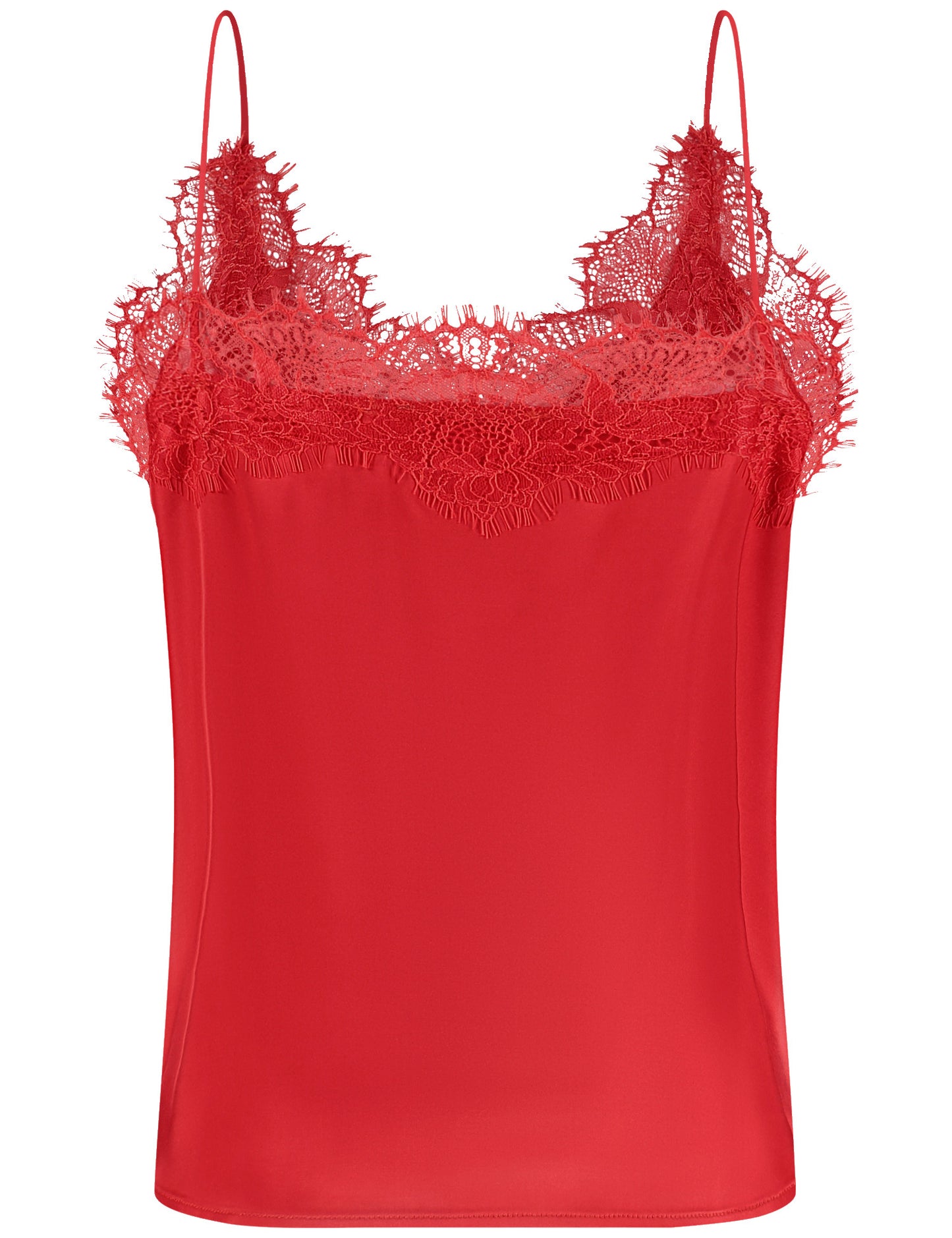 Satin-Top mit Spitze
