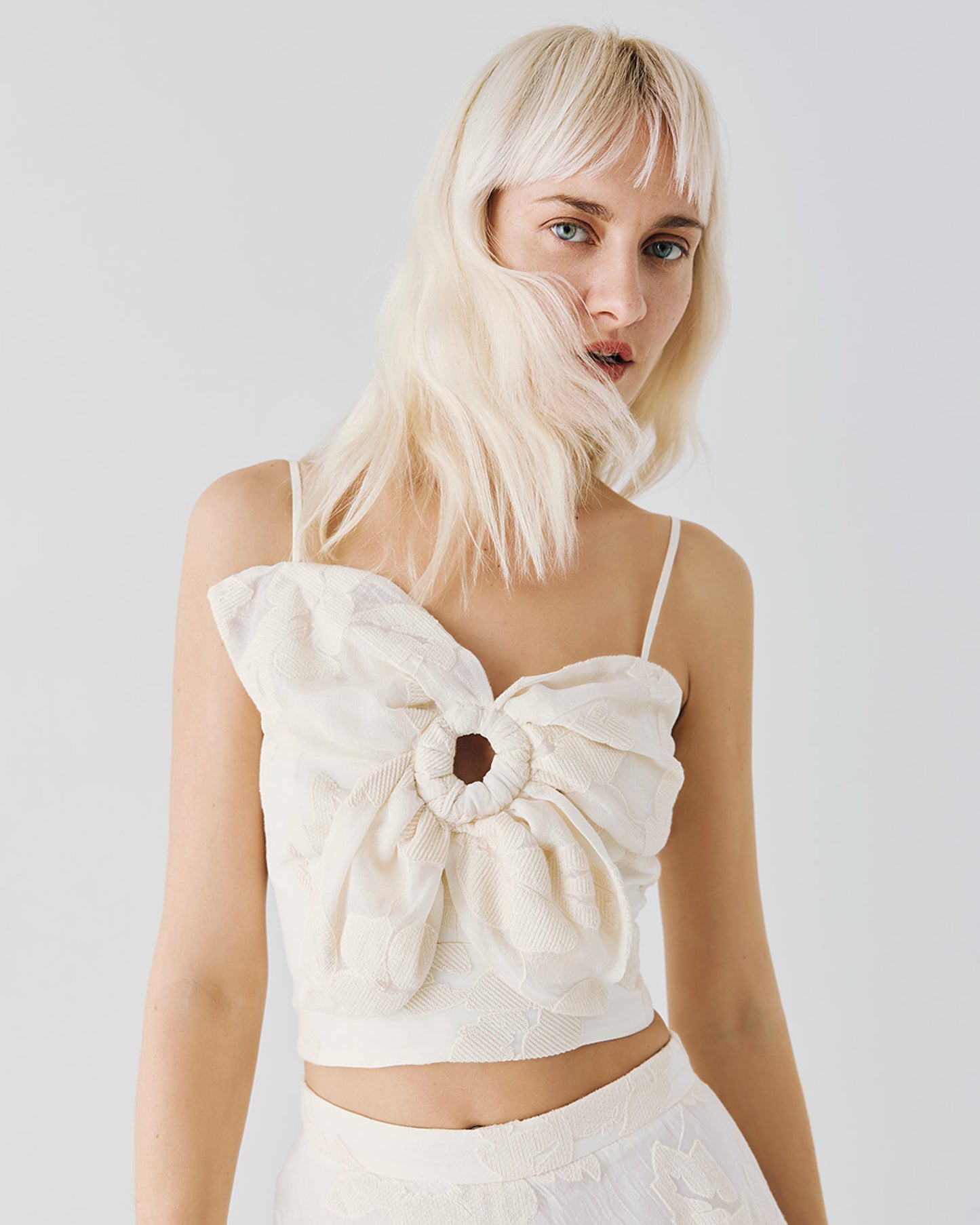Bustier top with a flower