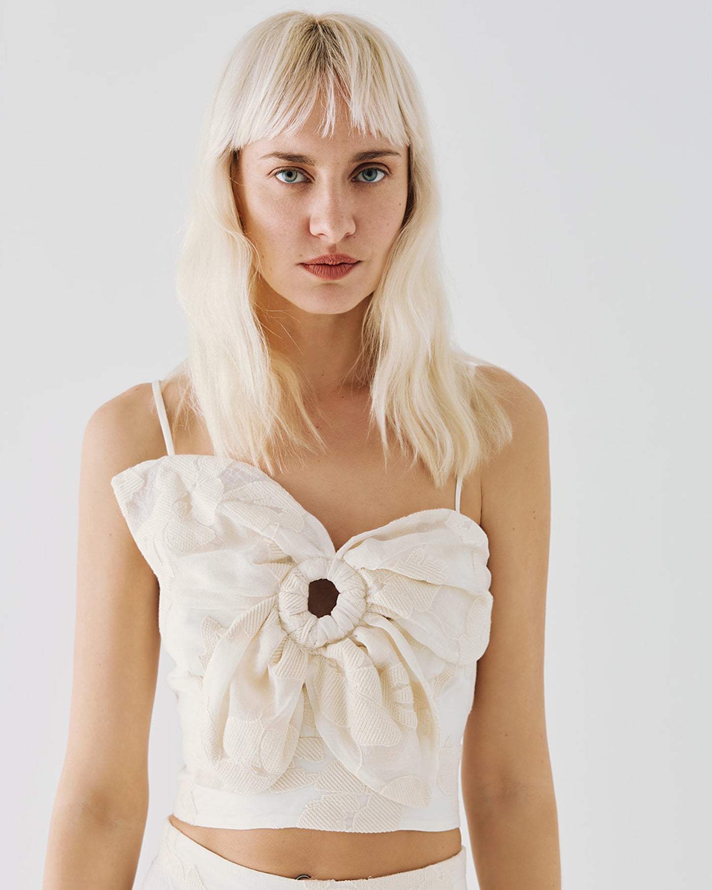 Bustier top with a flower