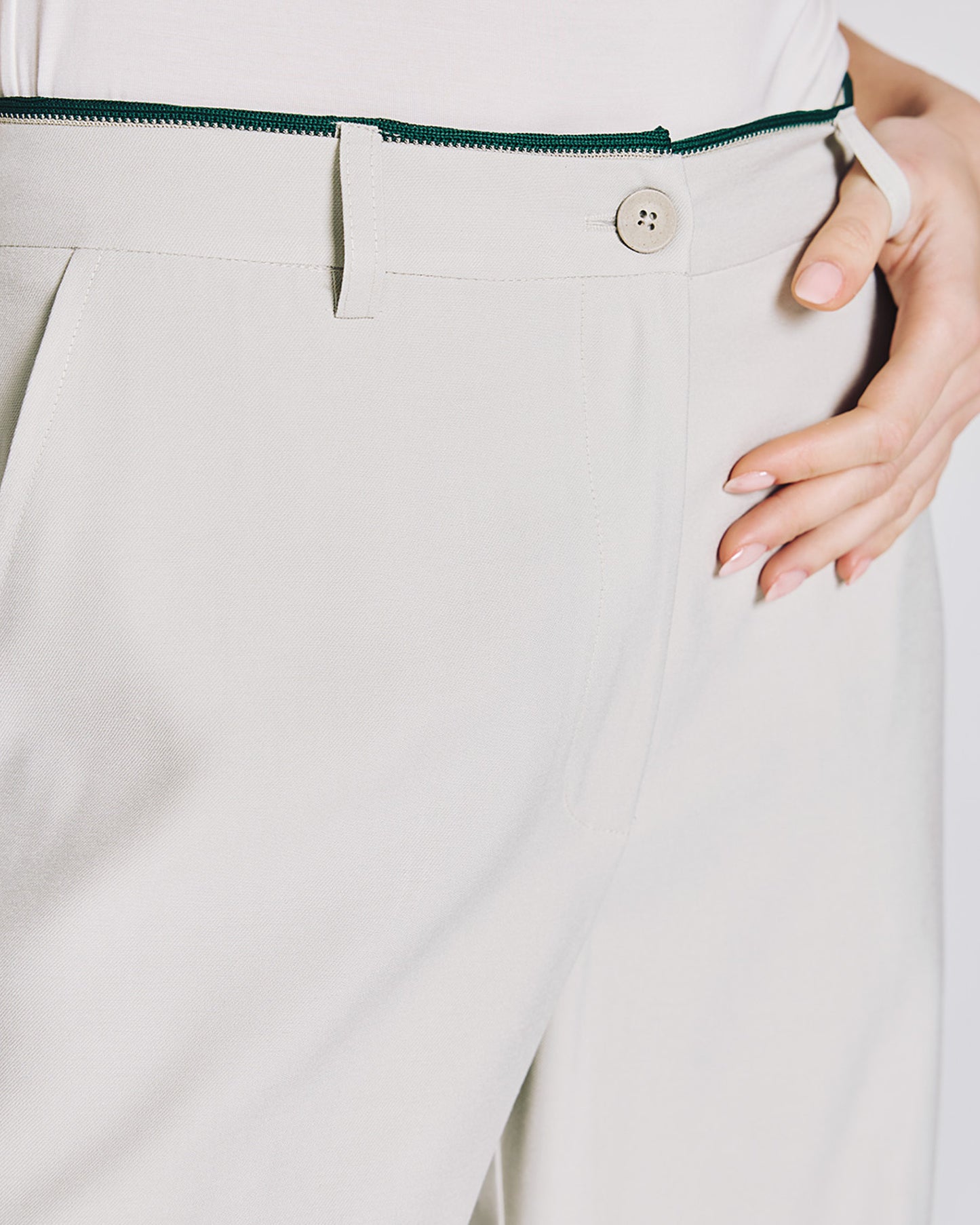 Pants with a detailed waistband