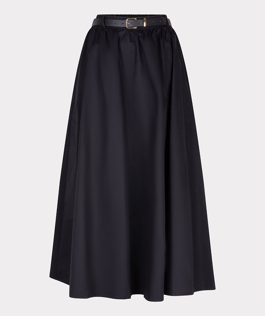 Skirt long poplin pockets poplin