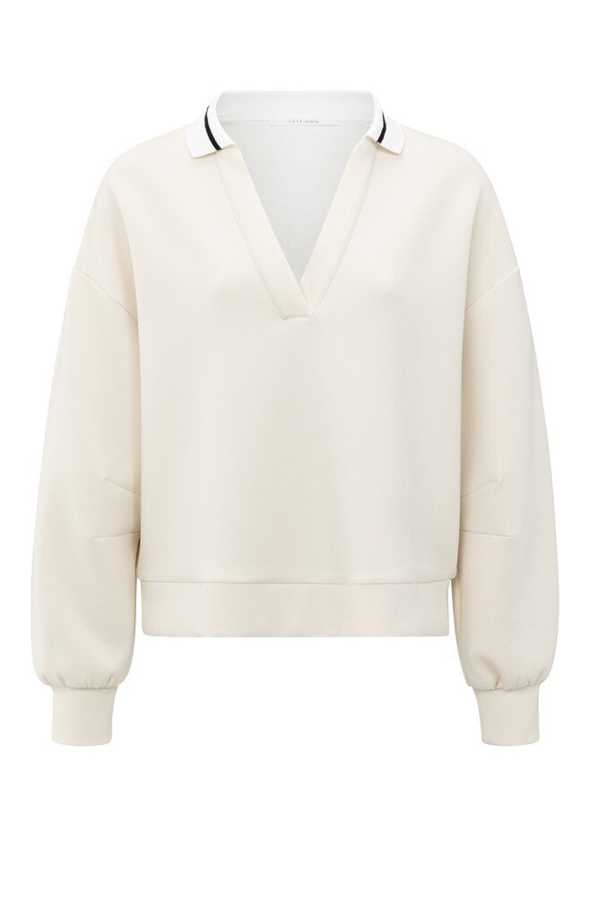 Sweatshirt mit Polokragen
