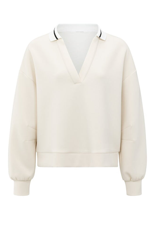 Sweatshirt mit Polokragen