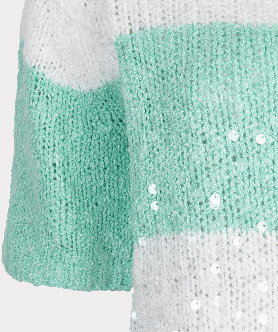 Sweater striped sequins
