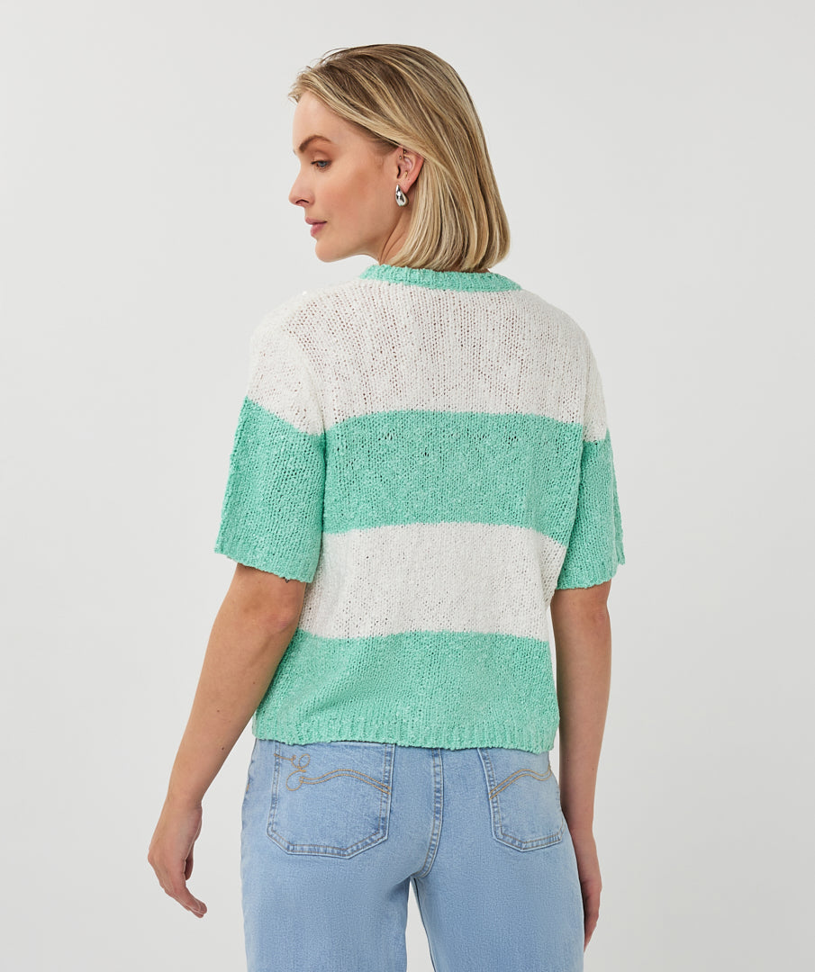 Sweater striped sequins