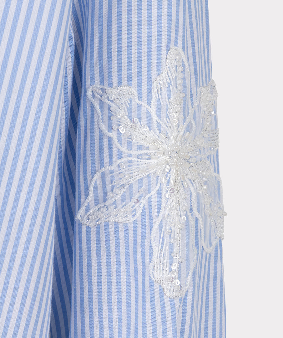 Blouse striped flower patch