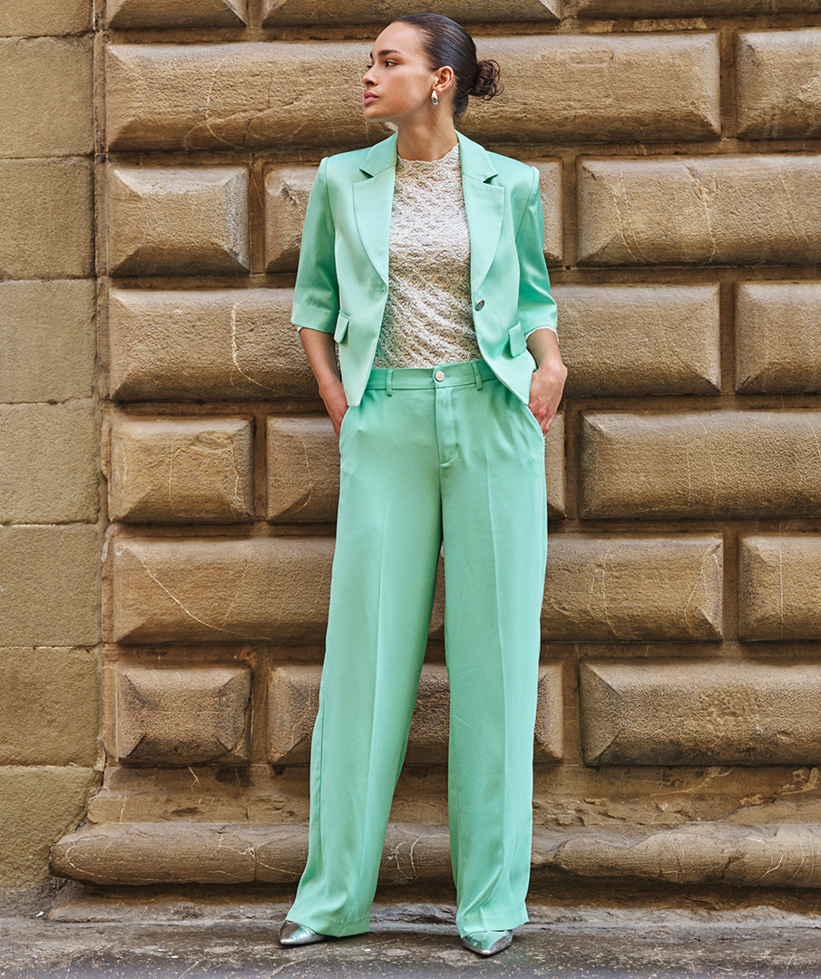 Trousers wide crêpe