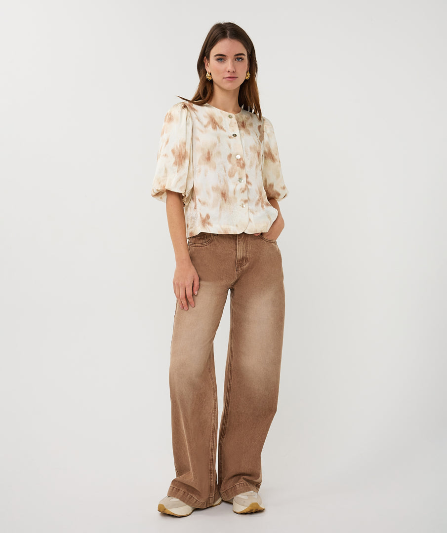 Blouse balloon slve Scarlet Flowerpower