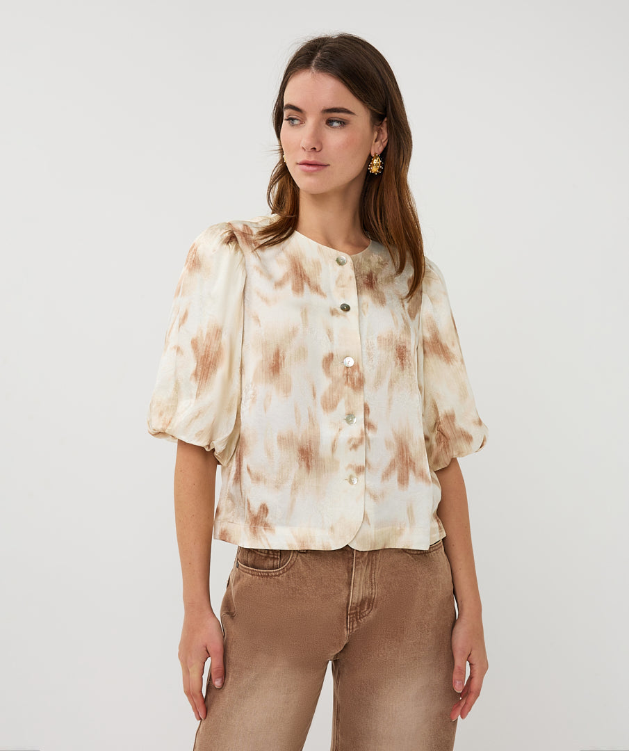 Blouse balloon slve Scarlet Flowerpower