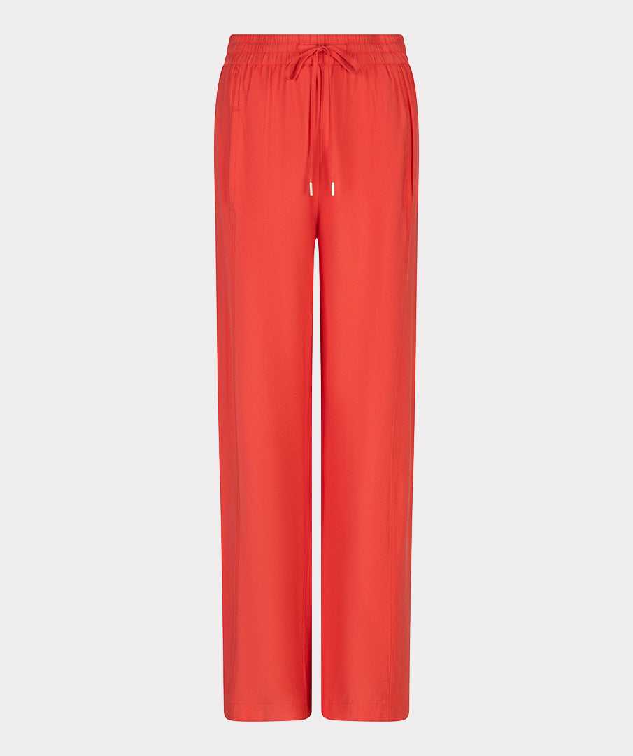 Trousers wide elastic waist slub