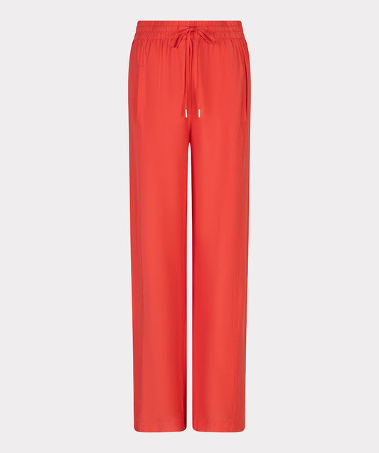 Trousers wide elastic waist slub