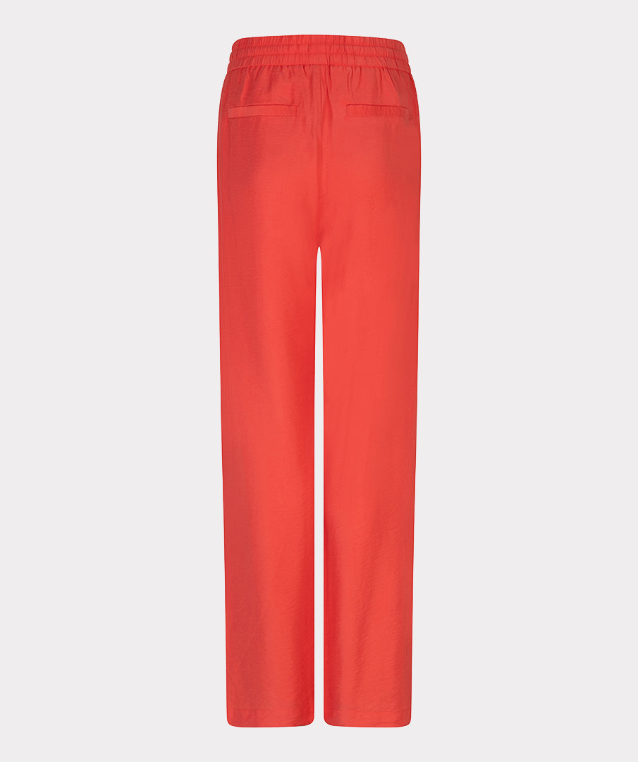 Trousers wide elastic waist slub