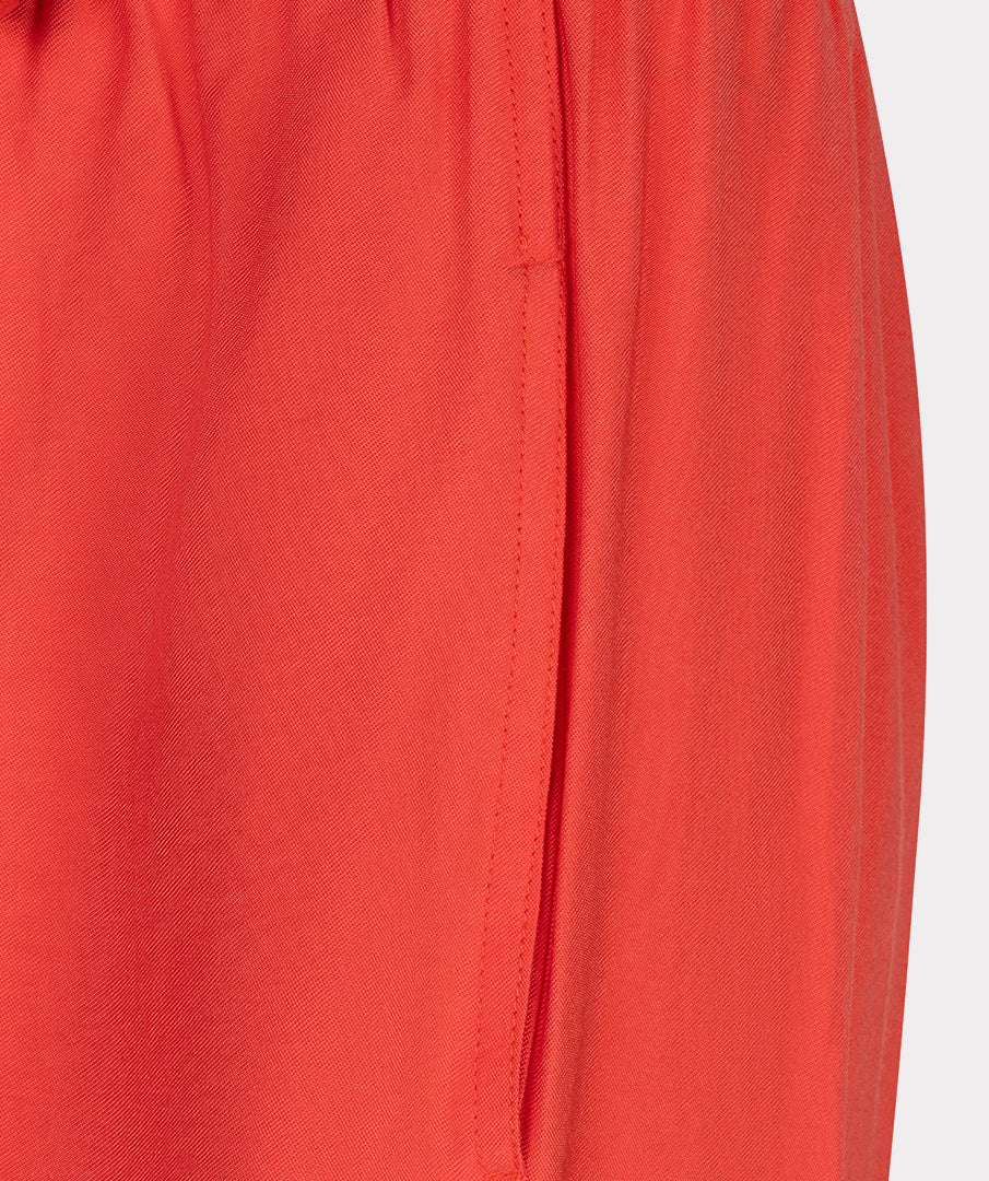 Trousers wide elastic waist slub