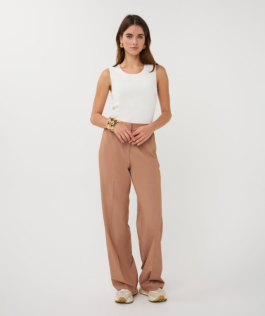 Trousers straight melange