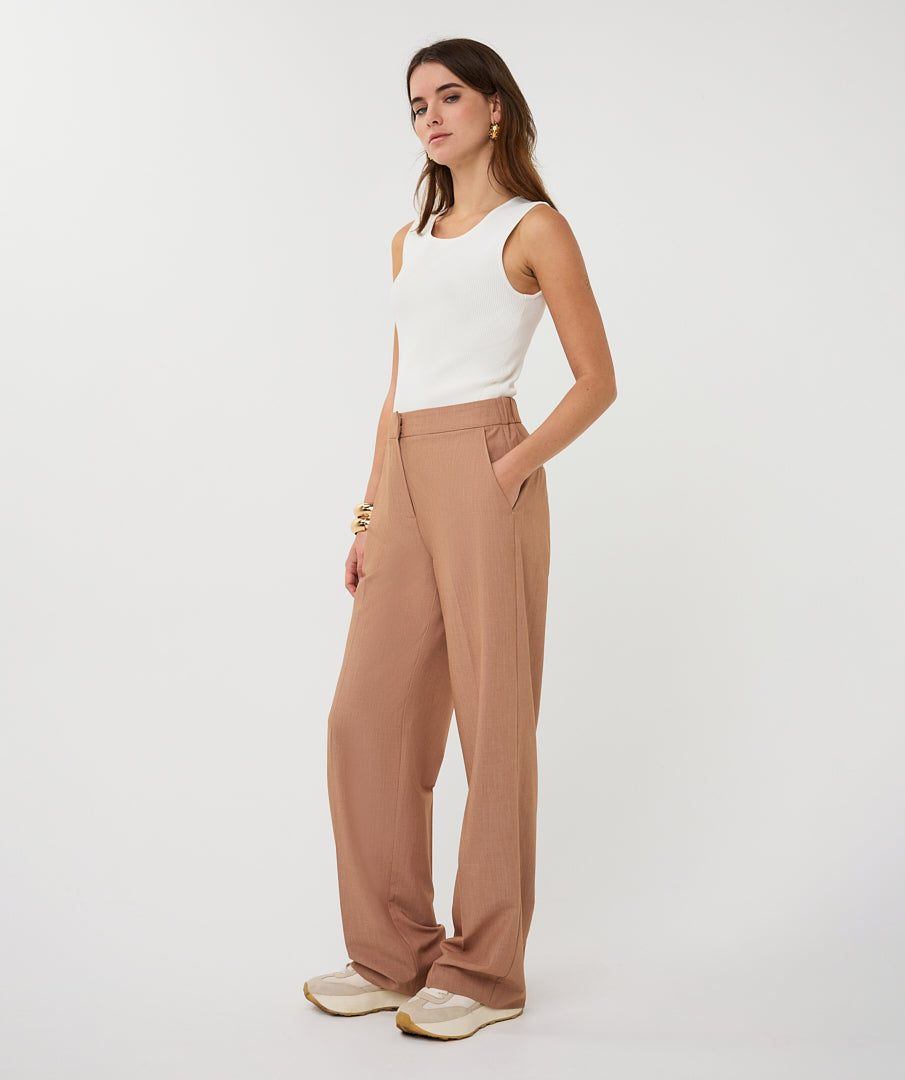 Trousers straight melange