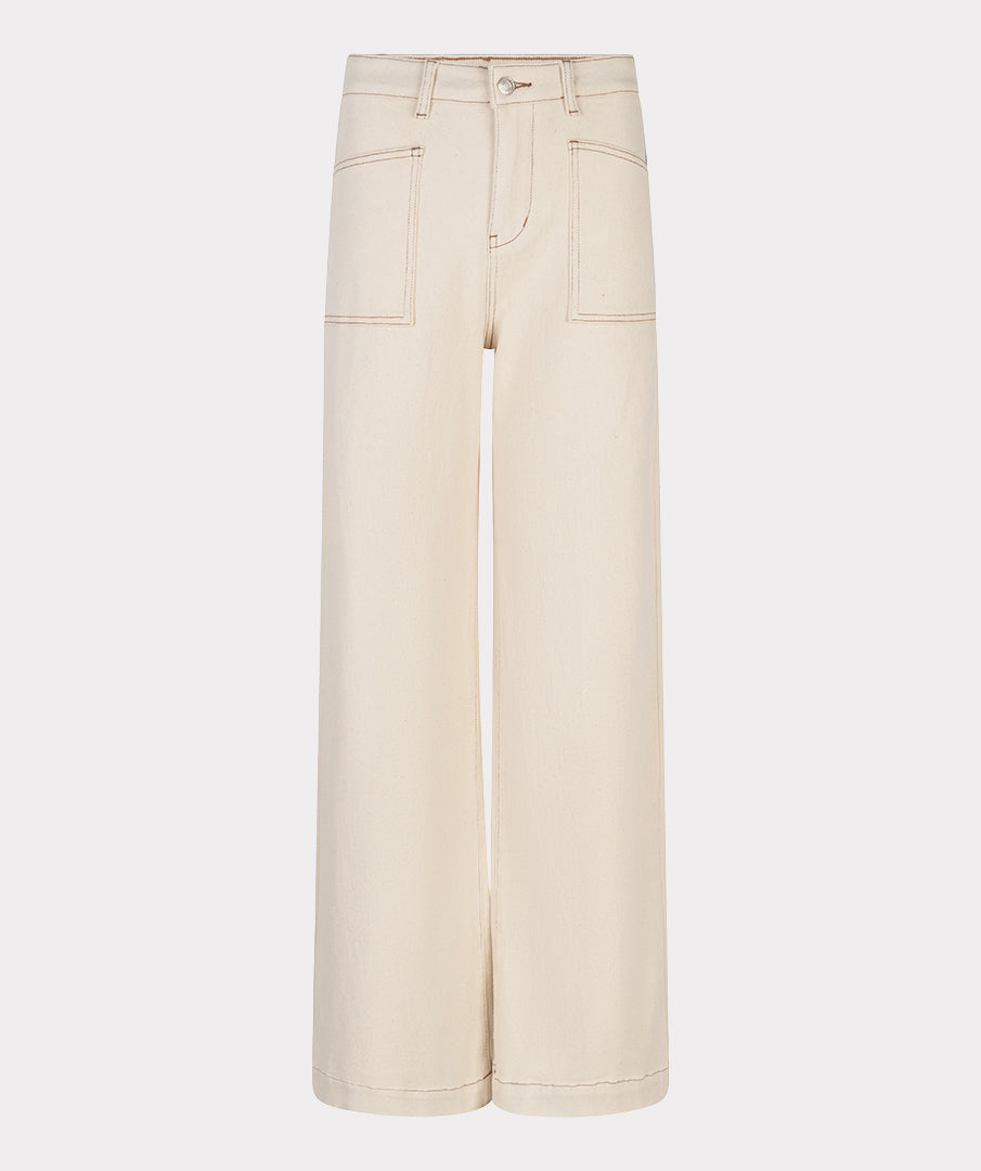 Trousers wide twill