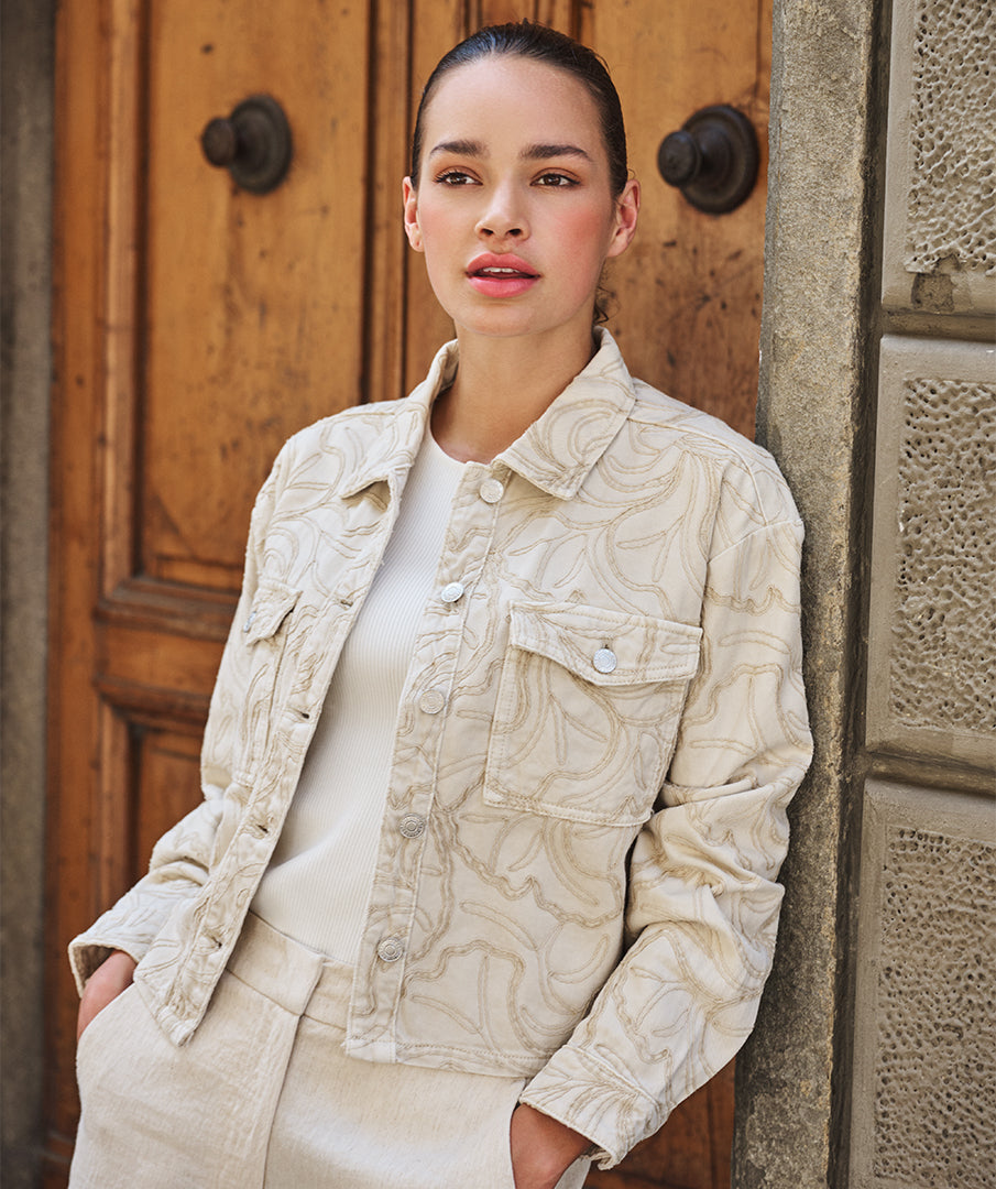 Jacket 3D embroidery