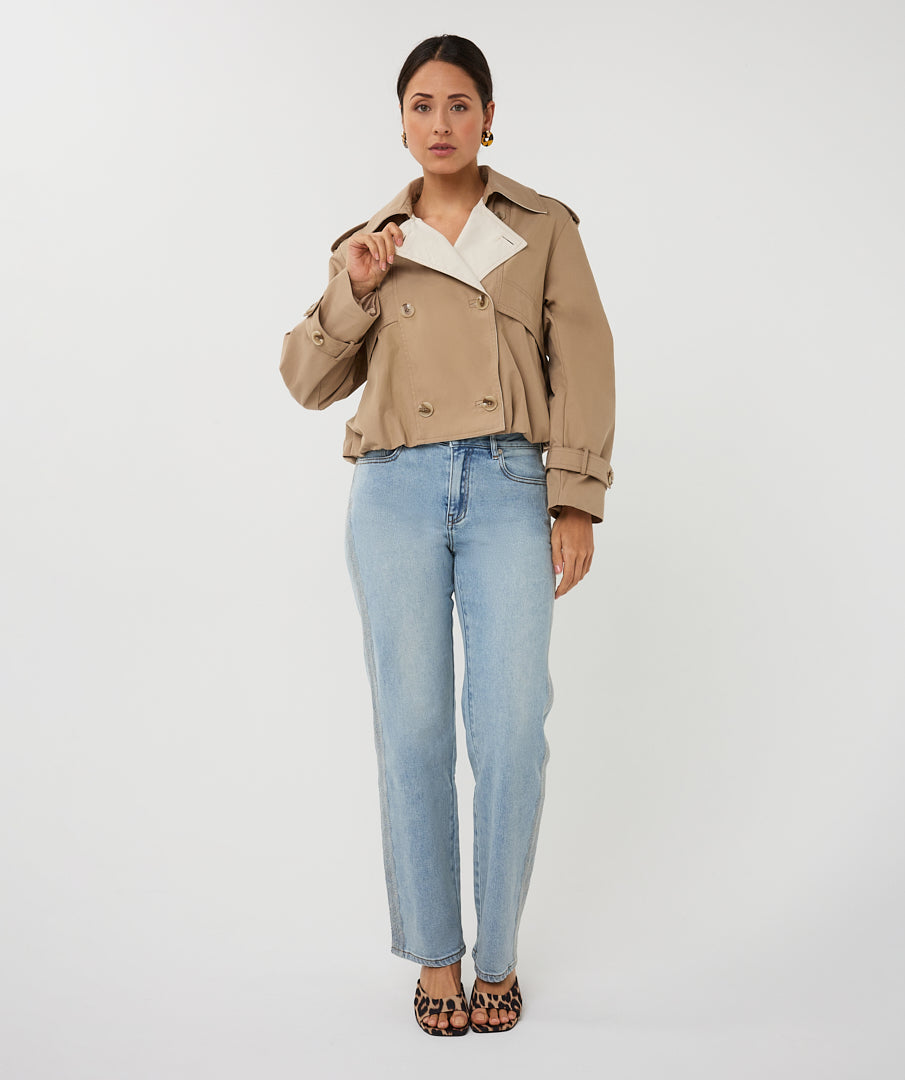 Coat trench short balloon