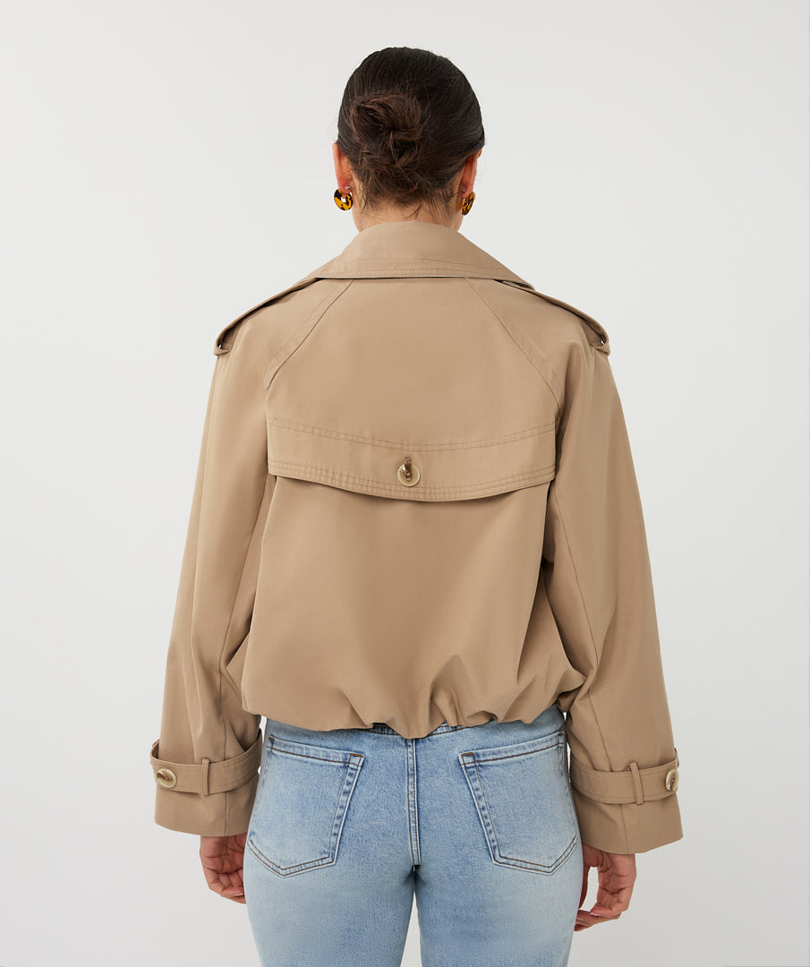 Coat trench short balloon