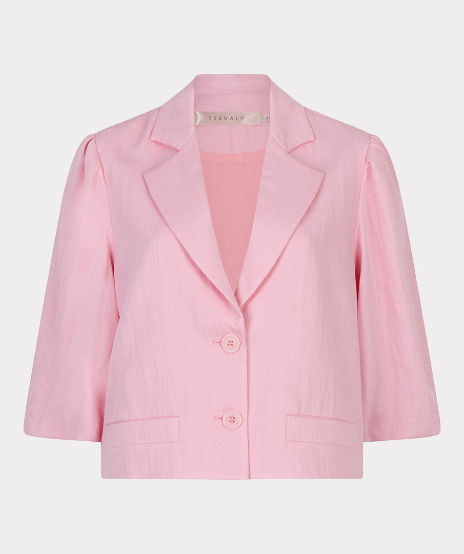 Blazer twill cropped puff slve