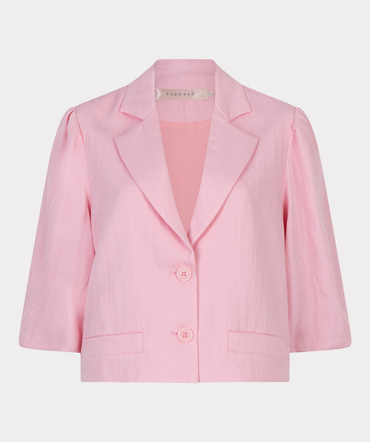Blazer twill cropped puff slve