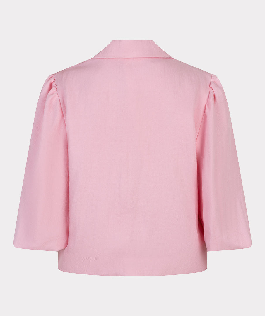 Blazer twill cropped puff slve