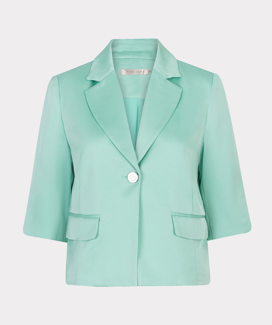 Blazer cropped crêpe