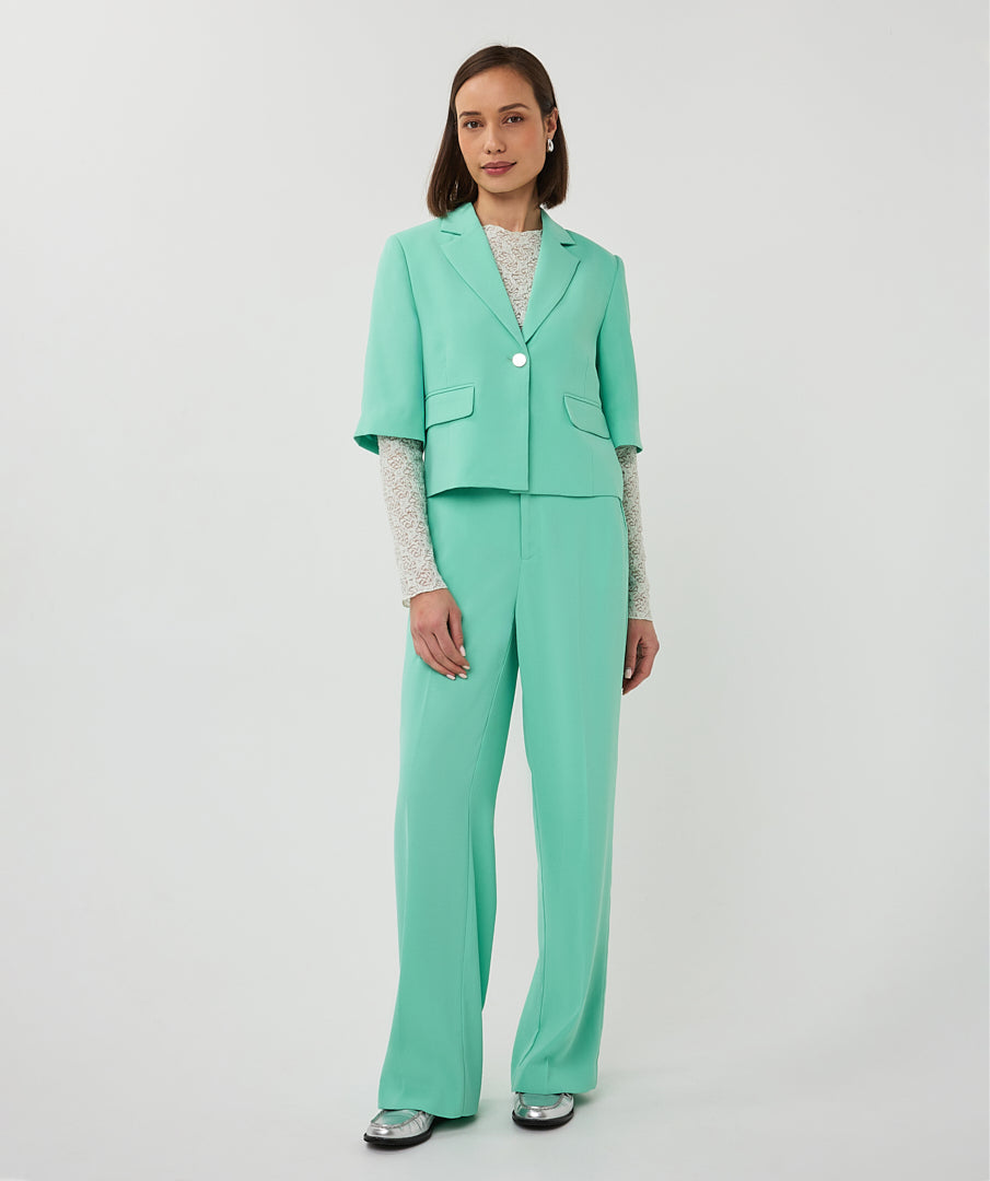 Blazer cropped crêpe