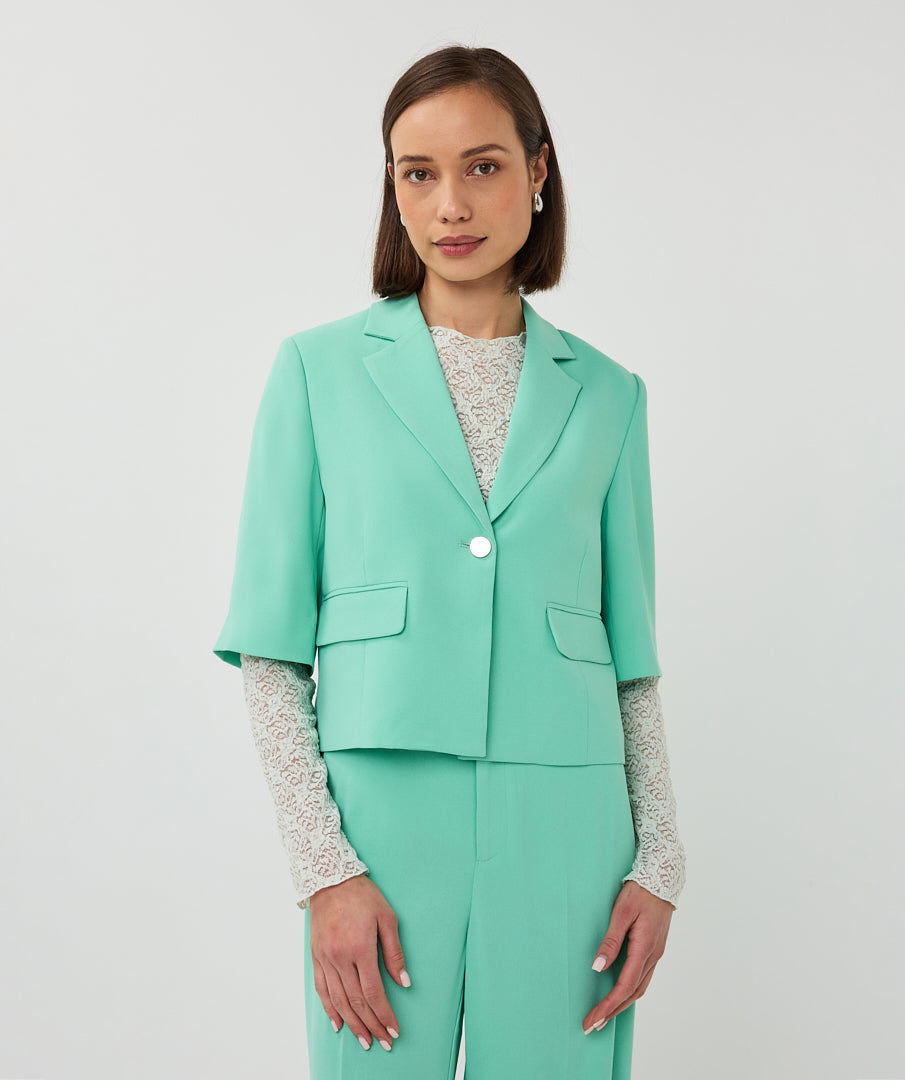 Blazer cropped crêpe