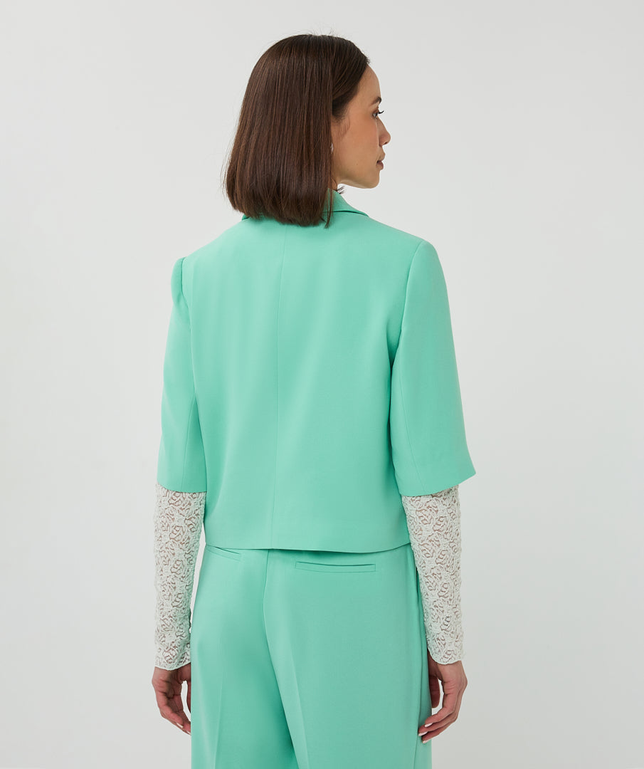 Blazer cropped crêpe