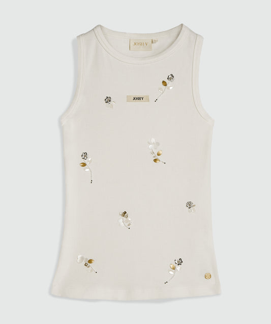 SWANNY Slim-Fit-Top mit Perlendetails